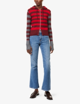 Samsoe & Samsoe Womens Blue Comfort Salella Flared Denim-blend Jeans In Blue