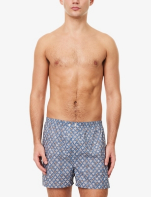 DEREK ROSE: Ledbury Patterned Cotton Boxer Shorts