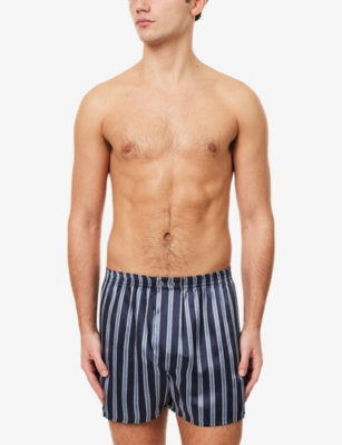 DEREK ROSE: Brindisi Patterned Silk Boxer Shorts