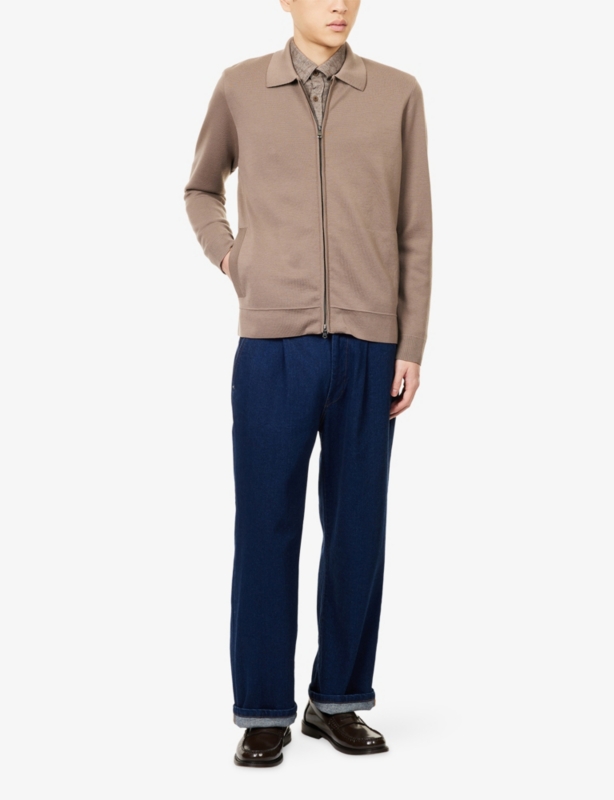 Regular-Fit Zip Wool Jacket