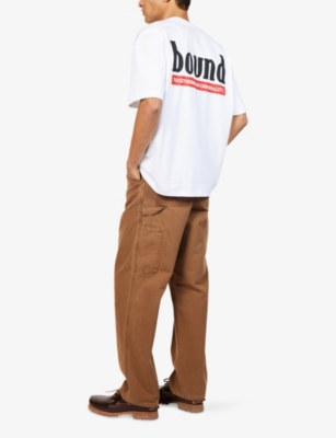 Bound Mens  Red Label Printed Cotton T-shirt In White