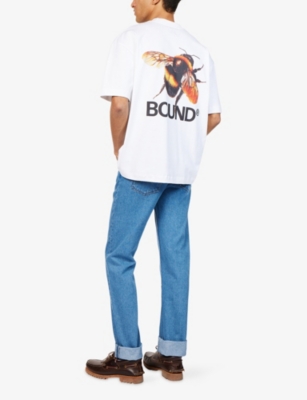 Bound Mens  Buzzin' Printed Cotton T-shirt In White