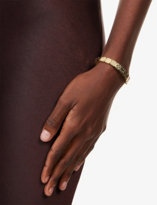 Lisa Gozlan Womens  The Dice 18ct Yellow Gold-plated Brass And Cubic Zirconia Bracelet