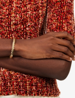 Lisa Gozlan Womens  The Mini Gemstone The Happy Face 18ct Yellow Gold-plated Brass And Cubic Zirconia