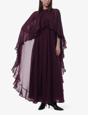 LEEM: Frilled Cape Woven Maxi Kaftan