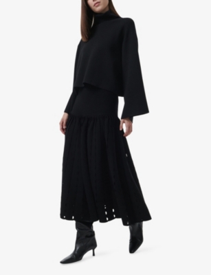 LEEM: Patterned Knitted Maxi Skirt