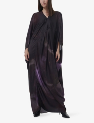 LEEM: Graphic-Printed Panelled Woven Kaftan