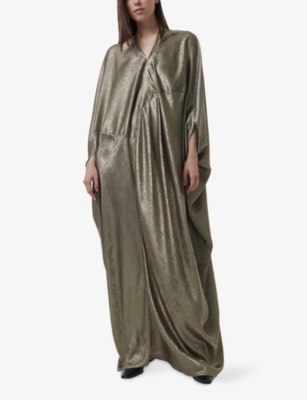 LEEM: Dropped Shoulder V-Neck Woven Kaftan