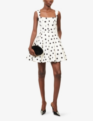 Rebecca Vallance Womens Polka Dot Print Maisie Polka-dot Cotton-blend Mini Dress In Multi