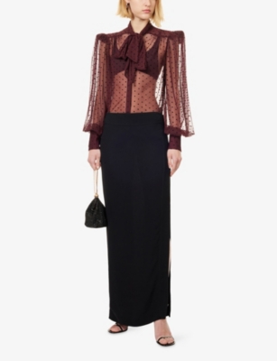 REBECCA VALLANCE: Barbera Polka-Dot Woven Blouse