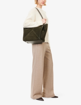 Vince Womens H Marzipan Drawstring Wide-leg Wool-blend Trousers In Brown