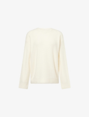 Vince Womens Off White Relaxed-fit Round-neck Cashmere Jumper Xs In White