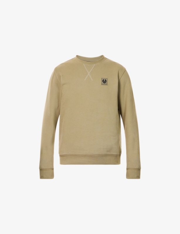Pocket-Logo Crewneck Cotton-Jersey Sweatshirt