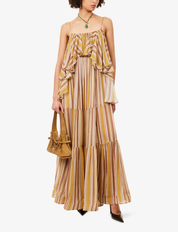 Rebellion Bohemian Shoulder-Straps Woven Midi Dress