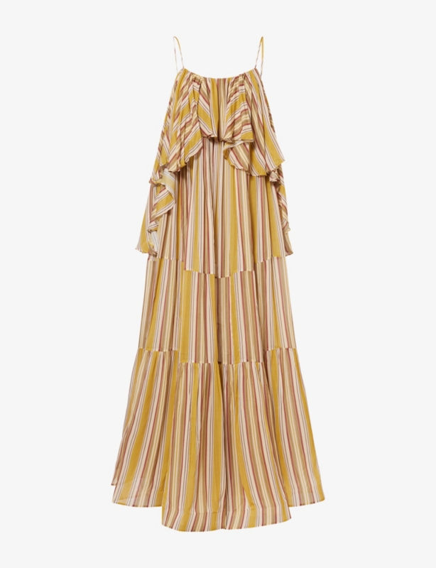 Rebellion Bohemian Shoulder-Straps Woven Midi Dress