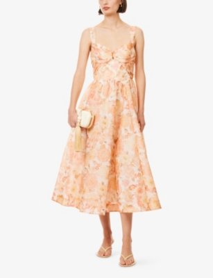 ZIMMERMANN: Rebellion Drape Linen And Silk Midi Dress