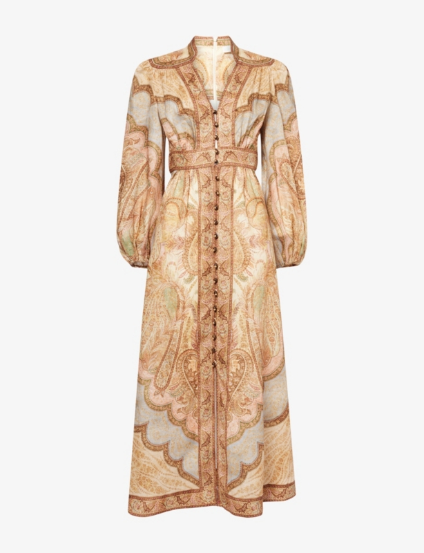 Wanderlust Plunge Linen Midi Dress