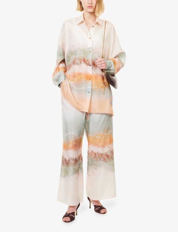 Relaxed-Fit Tie-Dye Silk Shirt