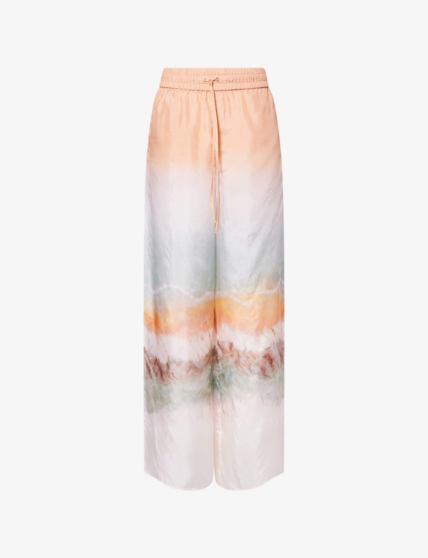 Relaxed-Fit Tie-Dye Silk Trousers
