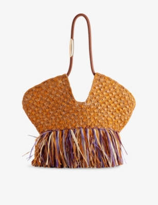 Zimmermann Womens Multico Mouline Golden-time Medium Raffia Tote Shoulder Bag