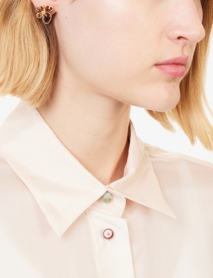 Zimmermann Womens Gold Burgundy Bloom Large Studs 12ct Gold-plated Brass Earrings In Gold