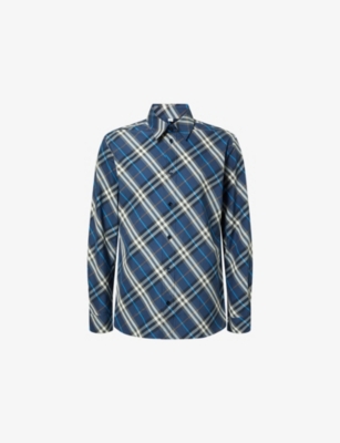 BURBERRY: Robert Checked Cotton Shirt