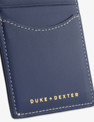 Duke & Dexter Mens  Dean Ny Leather Card Holder In Blue