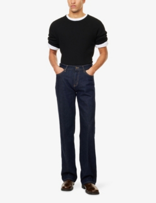 Austin Post Mens  Thermal Crewneck Cotton Top In Black