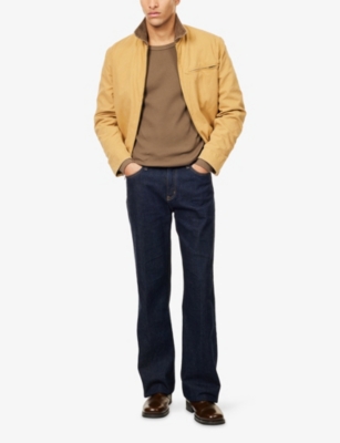 Austin Post Mens  Thermal Crewneck Cotton Top In Brown