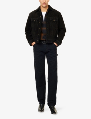 Austin Post Mens  Canvas Work Straight-leg Denim Jeans In Black