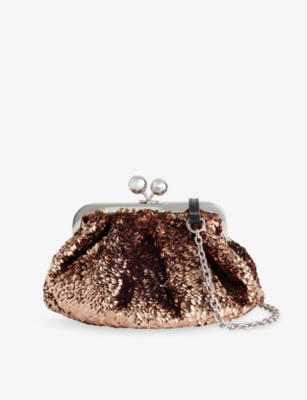 Womens Weekend Max Mara Pasticcino Sequin-Embellished Clutch Bag