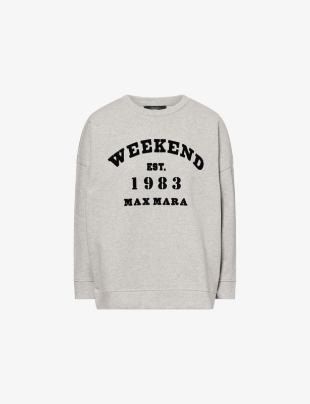 Oversized Flocked-Logo Cotton-Jersey Sweatshirt