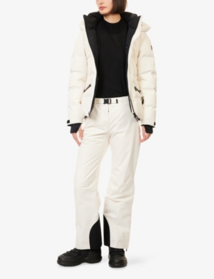 Moncler Womens White Padded Straight-leg Stretch-woven Ski Trousers In Neutral