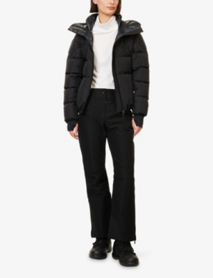 Moncler Womens Black Regular-fit Flared Woven Ski Trousers In Black