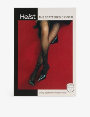 Heist Studios Womens Black The Swarovski Crystal Semi-opaque 35 Denier Tights