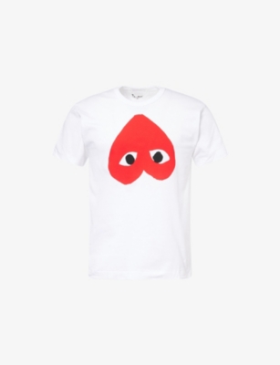 COMME DES GARCONS PLAY: Brand-Print Crewneck Cotton-Jersey T-Shirt