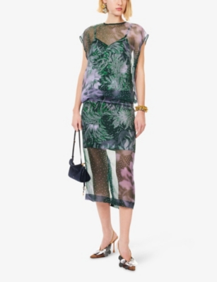 DRIES VAN NOTEN: Sami Silk Midi Skirt