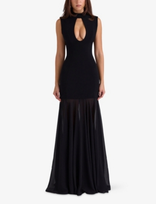 HOUSE OF CB: Raphaella Sleeveless Stretch-Crepe Maxi Dress