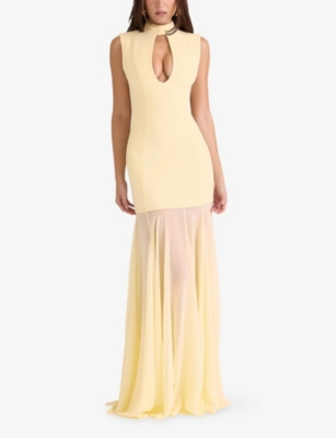 HOUSE OF CB: Raphaella Sleeveless Stretch-Crepe Maxi Dress