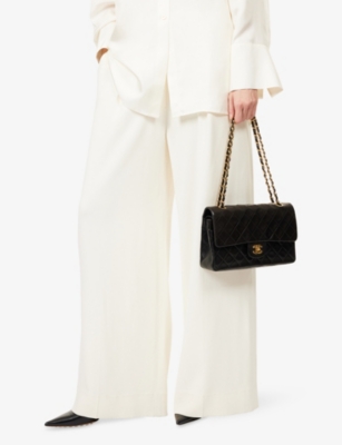 RESELFRIDGES: Pre-Loved Medium Classic Double Flap Leather Shoulder Bag