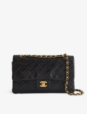 RESELFRIDGES: Pre-Loved Medium Classic Double Flap Leather Shoulder Bag