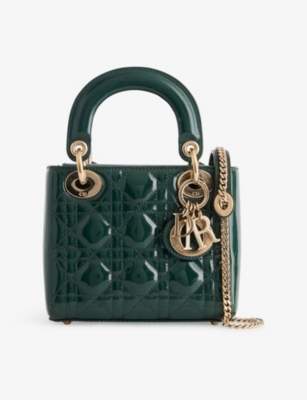 RESELFRIDGES: Pre-loved Dior Mini Patent Cannage Lady Dior Satchel