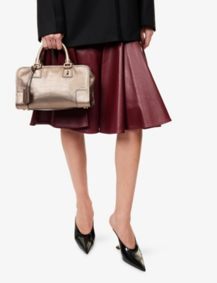 RESELFRIDGES: Pre-loved Loewe Metallic Amazona 28 Leather Top-Handle Bag