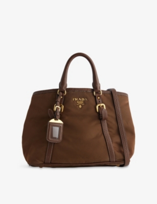 RESELFRIDGES: Pre-Loved Prada Vitello Daino Trimmed Tessuto Leather Satchel