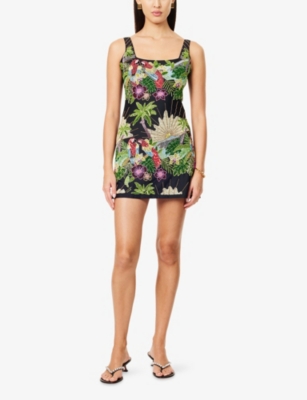 OCEANUS: Pandora Luxe Hand-Beaded Mini Dress