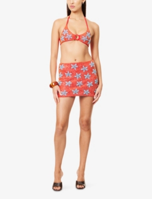 OCEANUS: Mia's Marina Beaded Mini Skirt