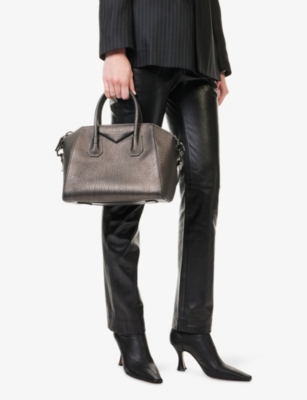 RESELFRIDGES: Pre-Loved Givenchy Medium Antigona Metallic Grained Leather Satchel