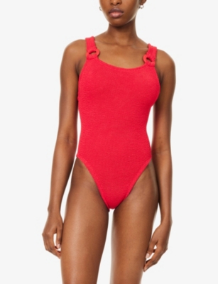 Hunza G Womens Red Domino Swimsuit In Red