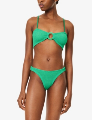 Hunza G Womens Emerald Misty Tonal Hoop Bikini Set In Green