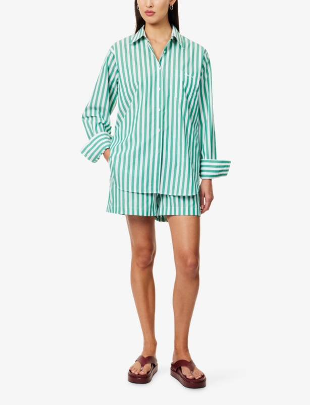Striped Oversized Cotton-Poplin Shirt
